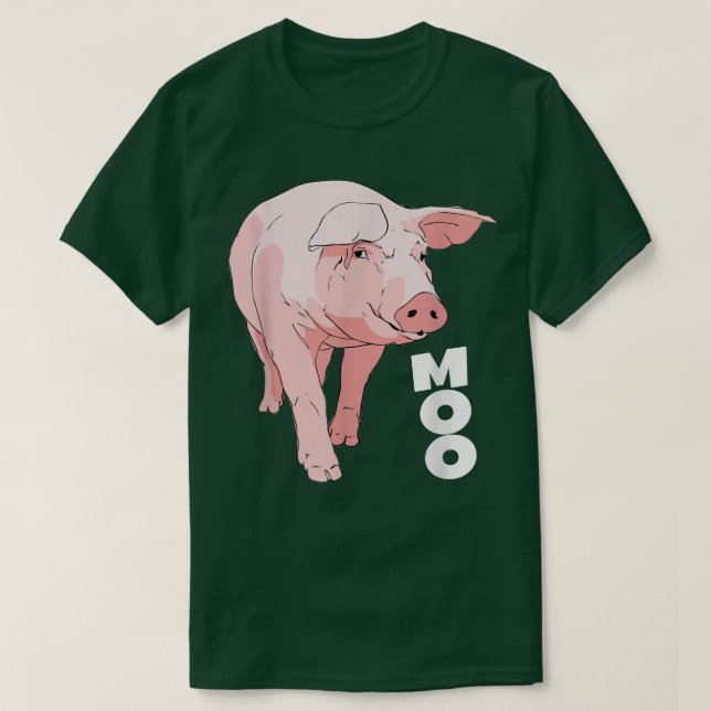 Camiseta Pig Moo Engraçado Cow4590 (Frente do Design)
