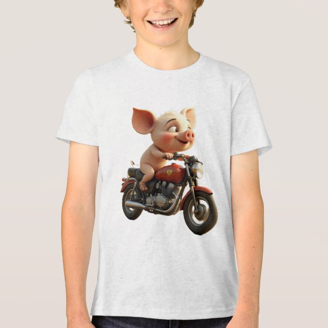 Camiseta pig on a hog (Frente)