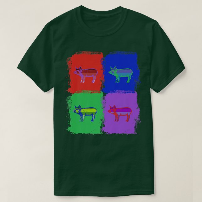 Camiseta pig pigs Pop art Premium  (Frente do Design)
