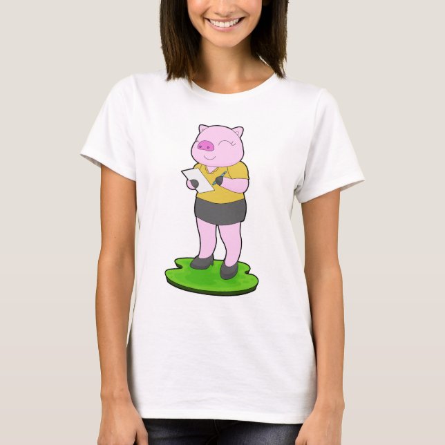 Camiseta Pig Secretary Note (Frente)