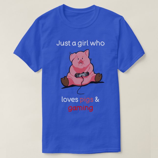 Camiseta Pig Shirt Funny Gaming Girls Video Gamer Pig Lover (Frente do Design)