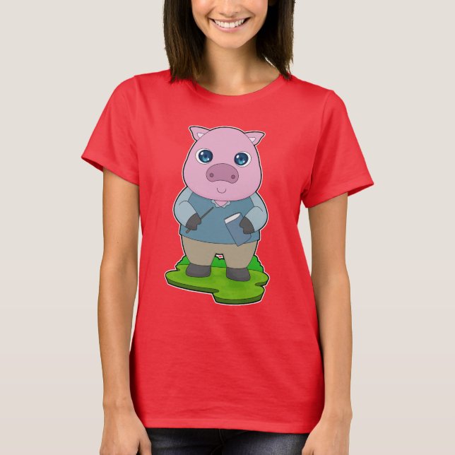 Camiseta Pig Teacher Book (Frente)