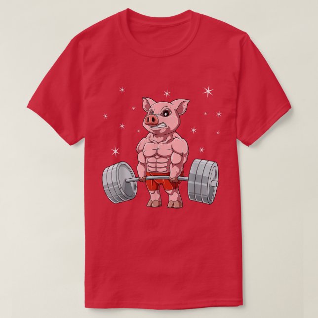 Camiseta Pig Weightlifting Fitness Gym for a animal lover  (Frente do Design)