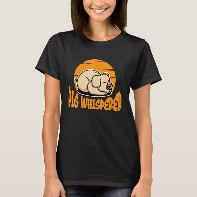 Camiseta Pig Whisperer, Hog Lover, Cute Farmer, Funny Anima (Frente)