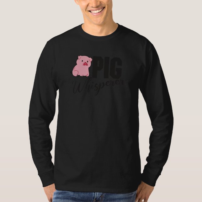 Camiseta Pig Whisperer, Hog Lover, Cute Farmer, Funny Anima (Frente)