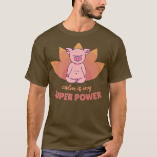 Camiseta Pig Yoga Cute Pigs Fazendo Esporte Calmo é meu sup