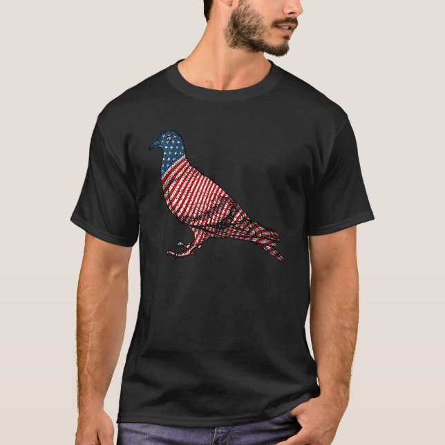 Camiseta Pigeon Bird 4 de julho Usa Pigeon Patriótica Usa F (Frente)