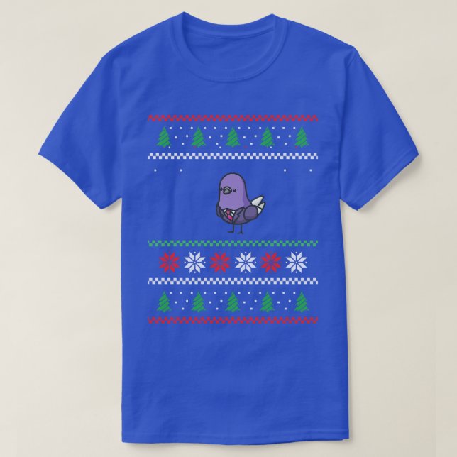 Camiseta Pigeon Bird de Natal feio (Frente do Design)