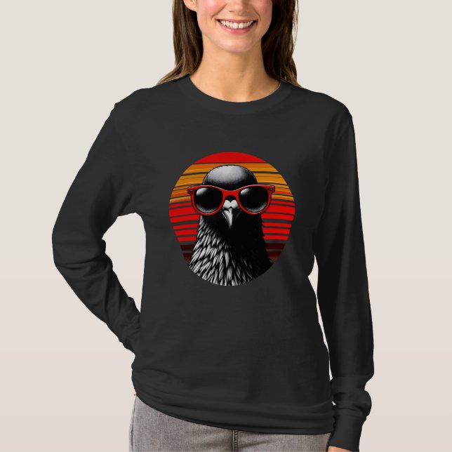 Camiseta Pigeon Bird Sunset Style Vintage (Frente)