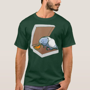 Camiseta Pigeon comendo pizza pássaro passarinho