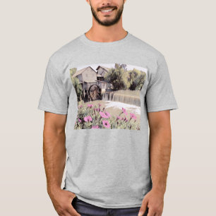 Camiseta Pigeon Forge Old Mill watercolor com flores