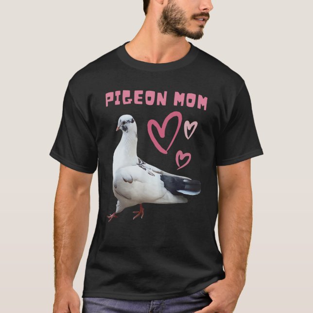 Camiseta Pigeon Mom Heart Cute Pigeon  Designs (Frente)