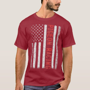 Camiseta Pigeon Racing American Flag 4° de julho Pigeon