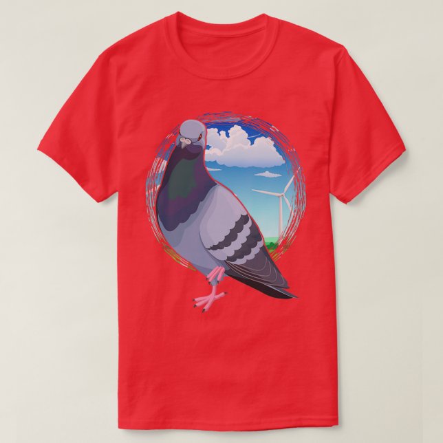 Camiseta Pigeon Reproduzindo Pássaro Assistindo Entusiasta  (Frente do Design)