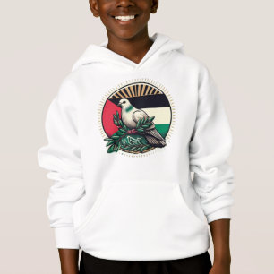 Camiseta Pigeon Segura ramificação de oliveira na frente da
