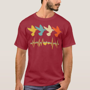 Camiseta Pigeon Shirt Retro Vintage Heartbeat Animal