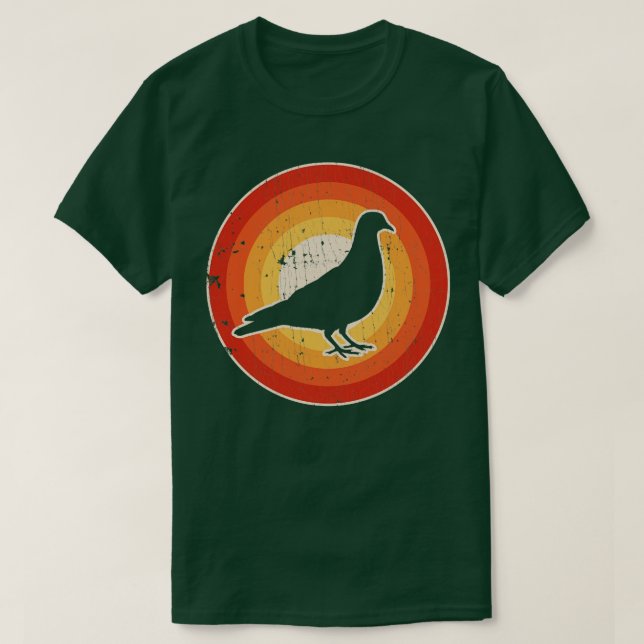 Camiseta Pigeon Sunset Retro para Homens Meninas Crianças (Frente do Design)