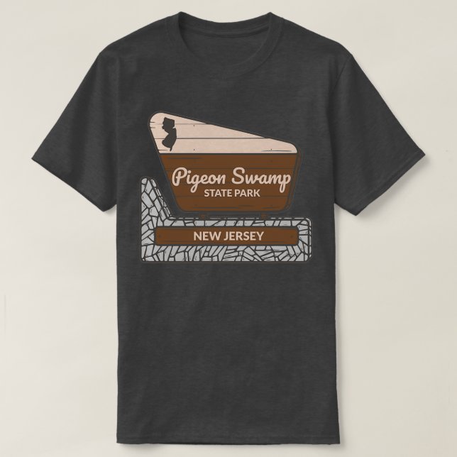 Camiseta Pigeon Swamp State Park New Jersey Entrance Welcom (Frente do Design)