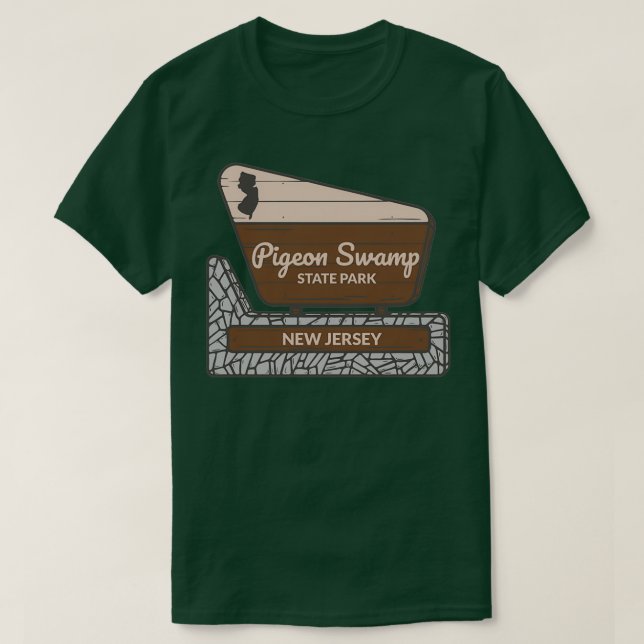 Camiseta Pigeon Swamp State Park New Jersey Entrance Welcom (Frente do Design)