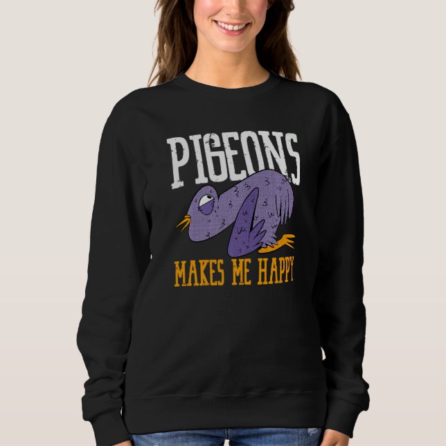 Camiseta Pigeons Makes Me Happy Flying Animal Pigeon   (Frente)