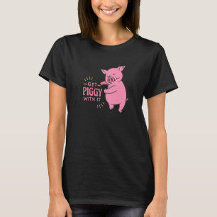 Camiseta Piggy Com Ele Engraçado E Bonito Porco Dizendo Par