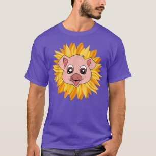 Camiseta Piglet Hippie Sunflower Fazenda Farmer F