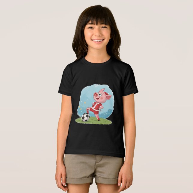 Camiseta Piglet in Christmas costume and soccer ball (Frente Completa)