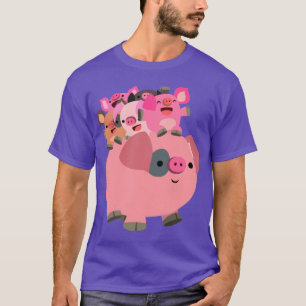 Camiseta Piglets de Carregando de porco de cartoon