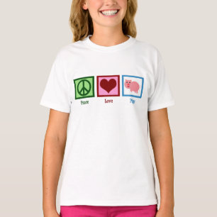 Camiseta Pigs de Amor pela Paz Menina de Fazenda Bonita