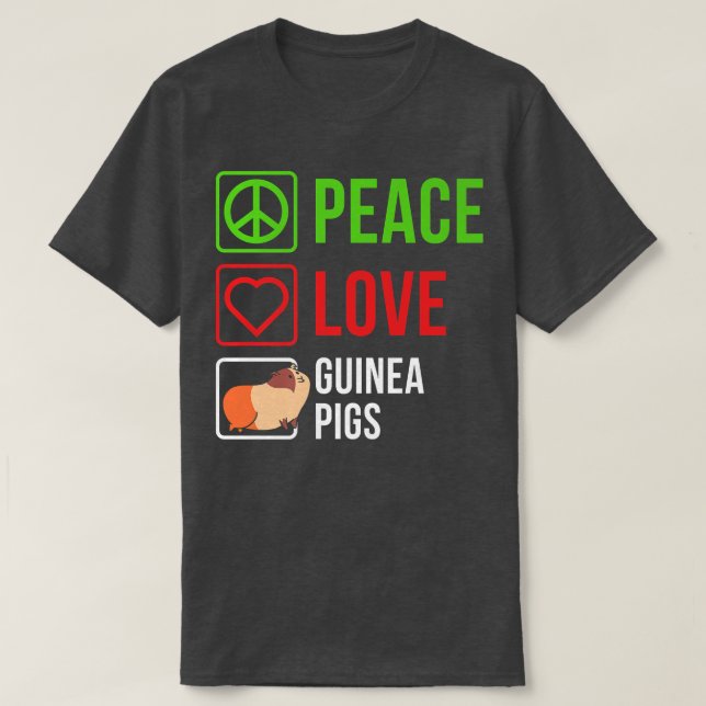Camiseta Pigs Pet Cute Guiné Pig Animal da Paz (Frente do Design)