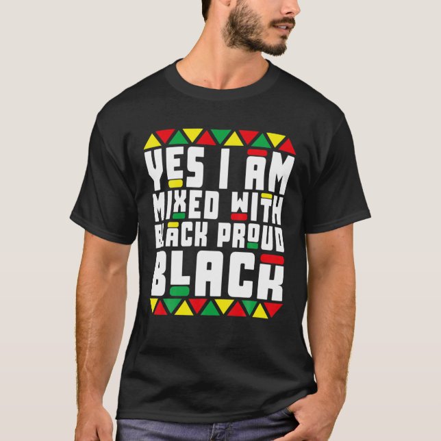 Camiseta Pijama da História Negra Sim Estou Misturado Com P (Frente)