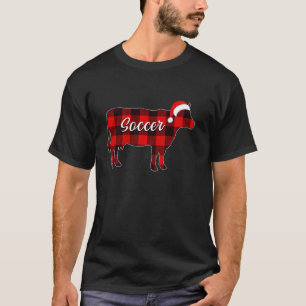 Camiseta Pijama de Futebol de Vaca Xadrez Vermelho Amante d