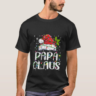 Camiseta Pijama de Luzes de Natal do Papai Noel Família Com