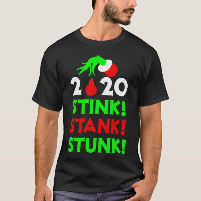 Camiseta Pijama de Natal com Pedra de Pé de 2020 (Frente)