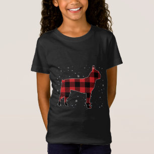 Camiseta Pijama de Natal da Xadrez Vermelha Buffalo Boston