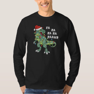 Camiseta Pijama de Natal do Dinossauro Trex, Fa Ra Rawr T R