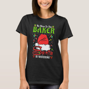Camiseta Pijama de Natal do Papai Noel Seja Simpático Com o