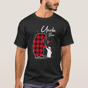Camiseta Pijama de Natal do Tio Urso Vermelho Xadrez Búfalo