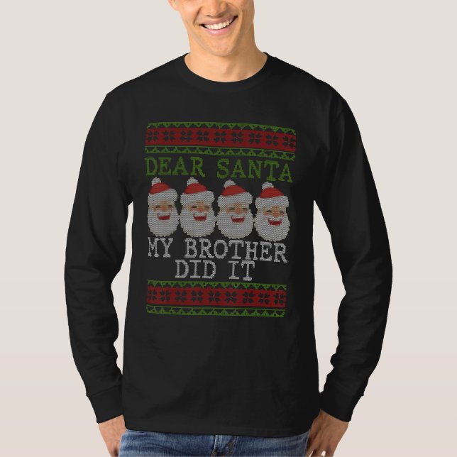 Camiseta Pijama de Natal Engraçado Caros Papais noeis Que M (Frente)