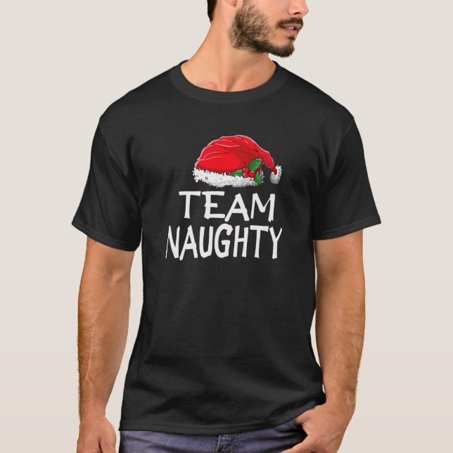 Camiseta Pijama de Natal Engraçado da Equipe Santa Claus M (Frente)