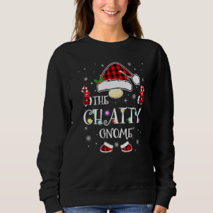 Camiseta Pijama de Natal Família Xadrez Búfalo Gnomo Falado