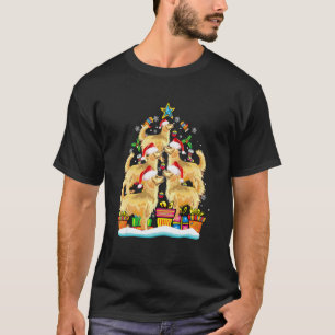 Camiseta Pijama de Natal Retriever Dourado Árvore Xmas Cach