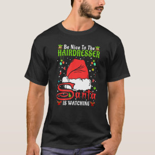 Camiseta Pijama de Natal Santa Seja Legal com o Cabeleireir