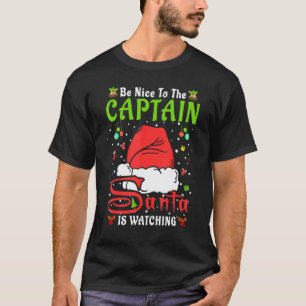 Camiseta Pijama de Natal Santa Seja Legal Com O Capitão Nat