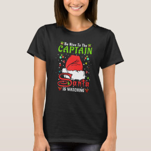 Camiseta Pijama de Natal Santa Seja Legal Com O Capitão Nat