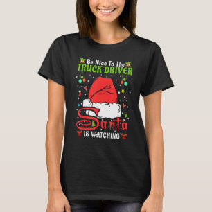 Camiseta Pijama de Natal Santa Seja Legal Com o Motorista d
