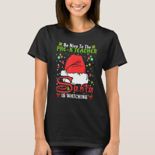 Camiseta Pijama de Natal Santa Seja Legal Com o Professor d