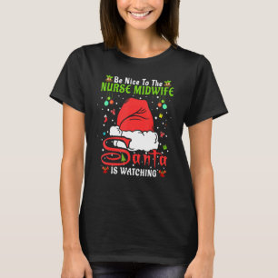 Camiseta Pijama de Natal Santa Seja Simpático Com a Enferme