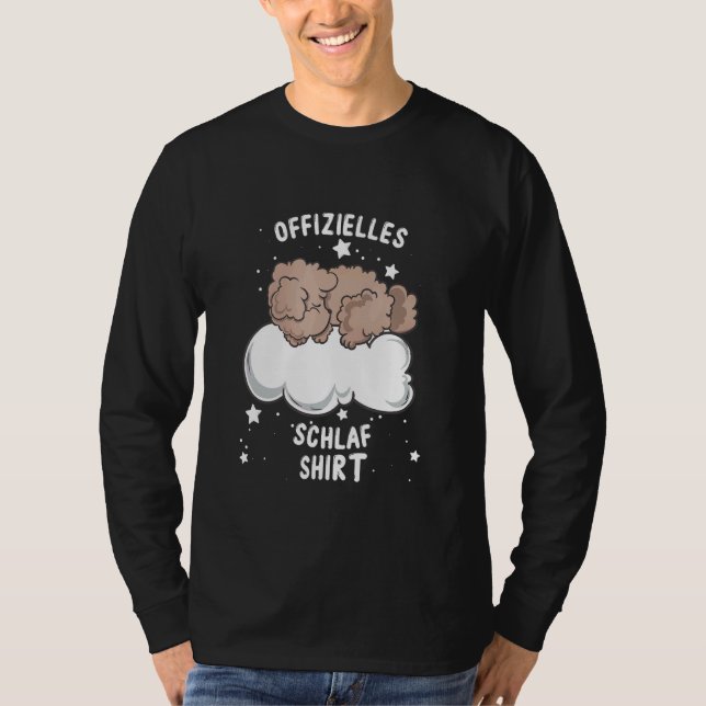 Camiseta Pijama de Poodle de Brinquedo adormecido (Frente)