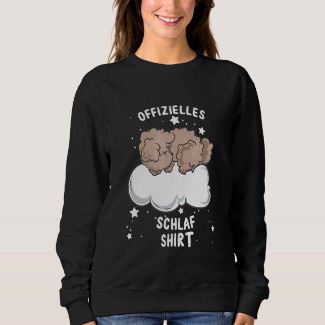 Camiseta Pijama de Poodle de Brinquedo adormecido (Frente)